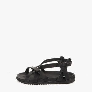 Loints of Holland Spitsbergen Black Leather Strappy Sandals